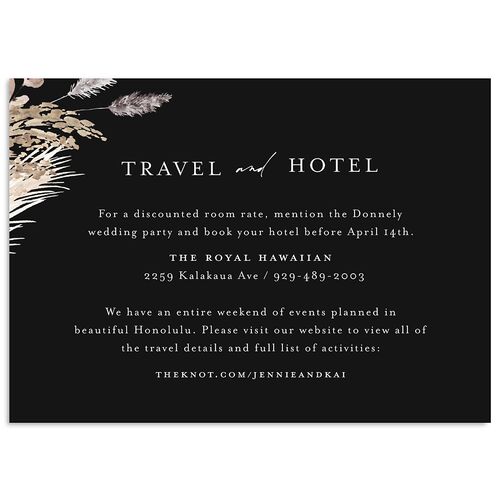 Simple Pampas Wedding Enclosure Cards Midnight Signature Standard