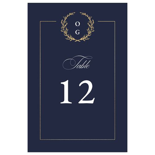 Gilded Wreath Table Numbers Gold Navy Signature