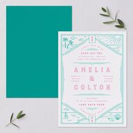 Iconic Beach Wedding Invitations Sky Signature Blank No Standard