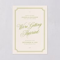 We're Getting Married Wedding Invitations Deep Olive Signature Blank No Standard
