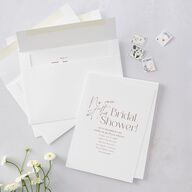 Happy Tears Bridal Shower Invitations Shell Pink Signature Blank Standard