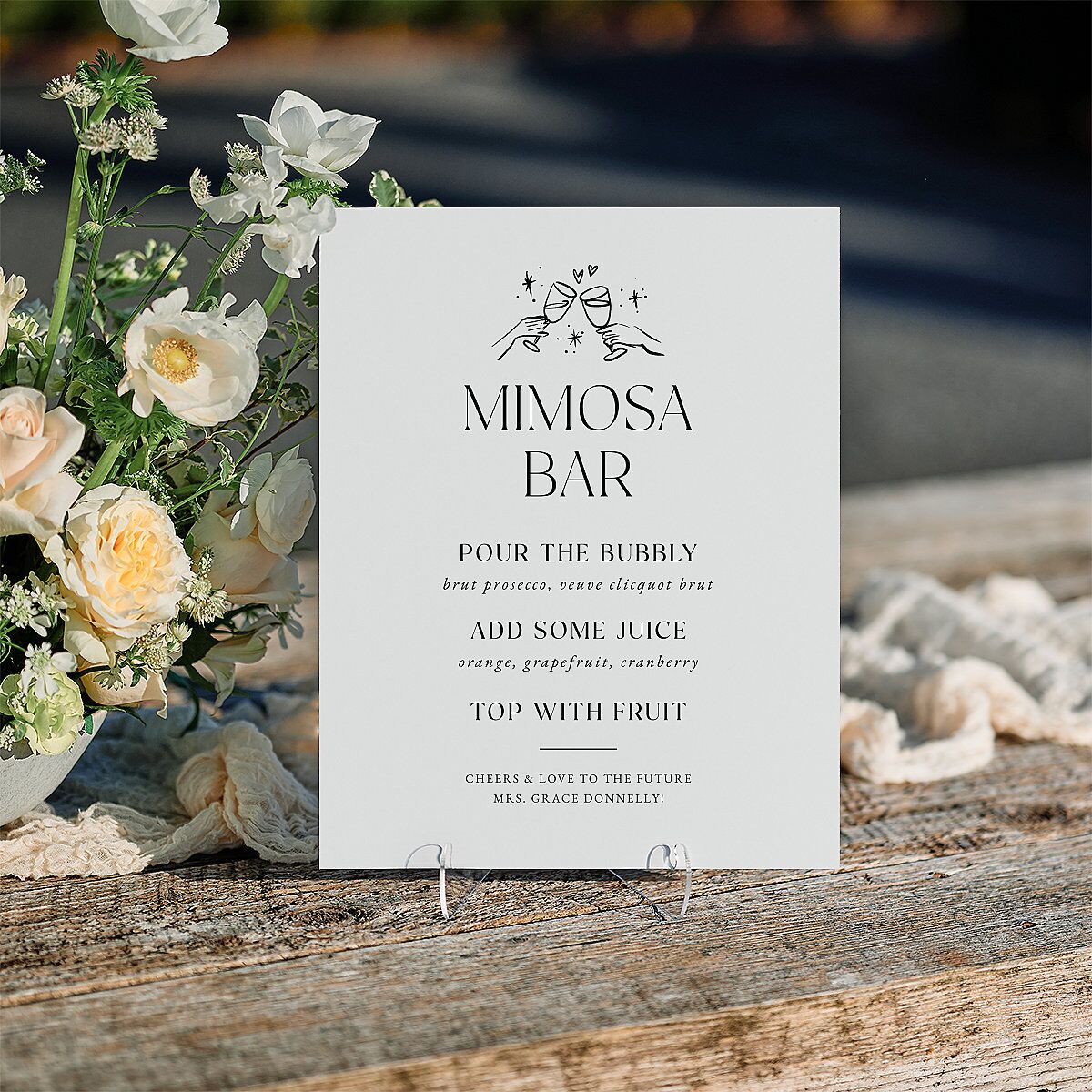 Nothing Fancy Bridal Shower Standard Bar Tabletop Sign Small Pure White Standard Indoor Foam Core S Tabletop Bar
