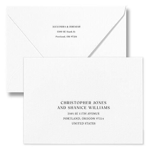 The Night Before Rehearsal Dinner Invitation Euro Envelopes White Midnight Both Recipient and Return Addresses Luxe Signature