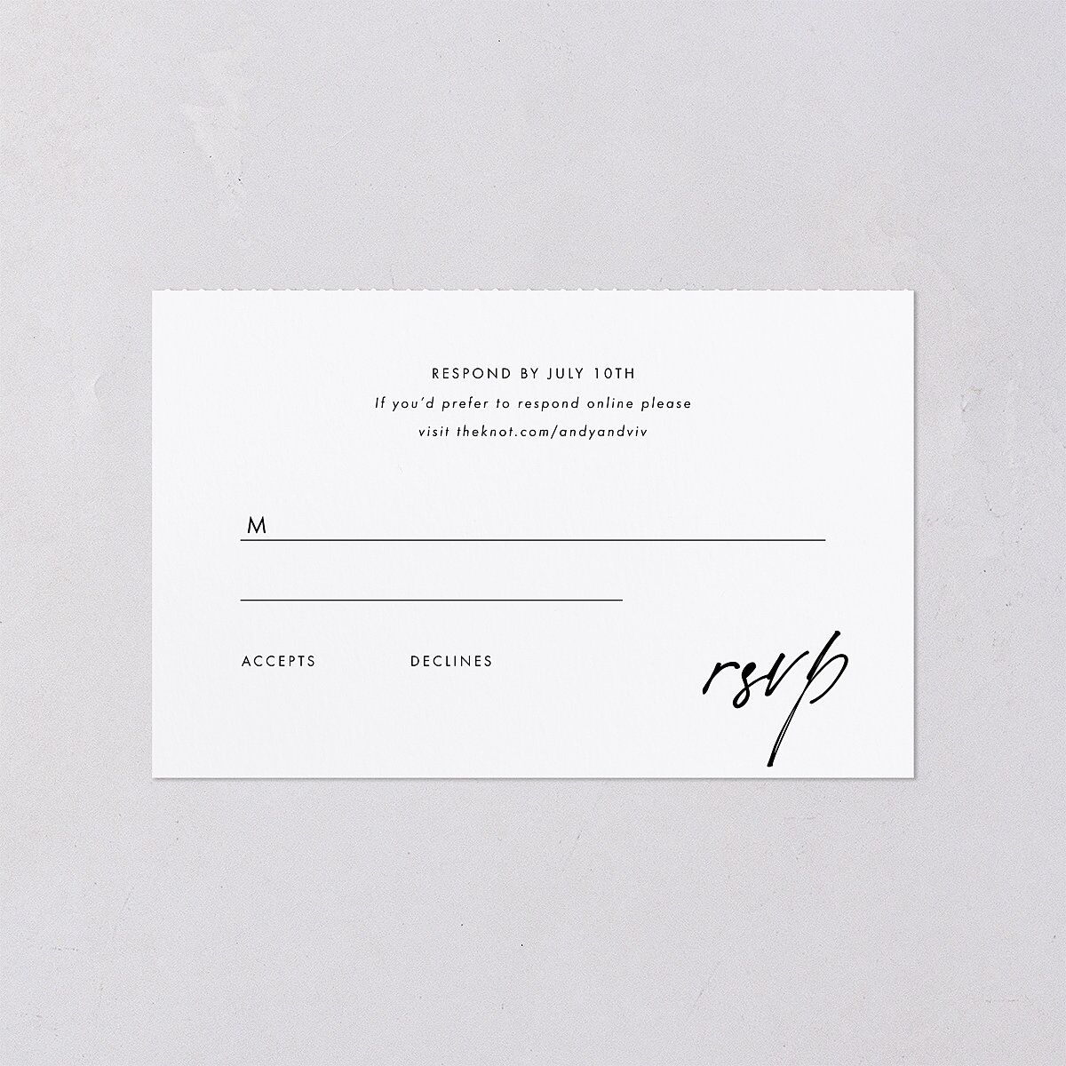 Simply Script All-in-One Wedding Invitations Pure White Signature Light Both Recipient and Return Addresses No