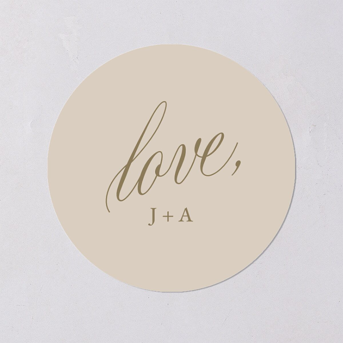 We're Engaged Calligraphy Engagement Party Stickers Champagne Circle