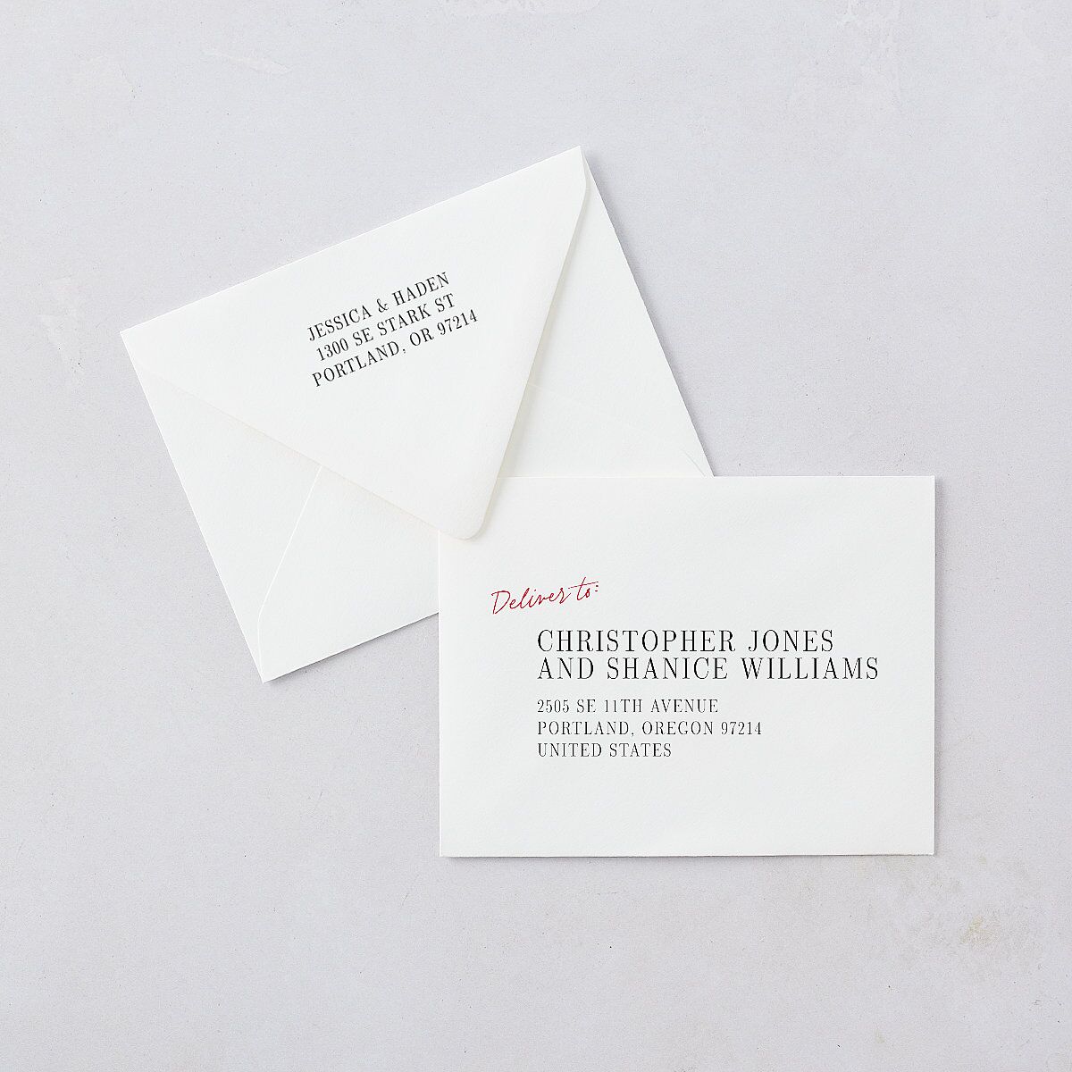 Modern Circled Calendar Date Save the Date Petite Card Euro Envelopes White Jewel Red Both Recipient and Return Addresses Luxe Signature