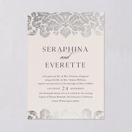 Elegant Damask Wedding Invitations Silver Champagne Signature Blank No