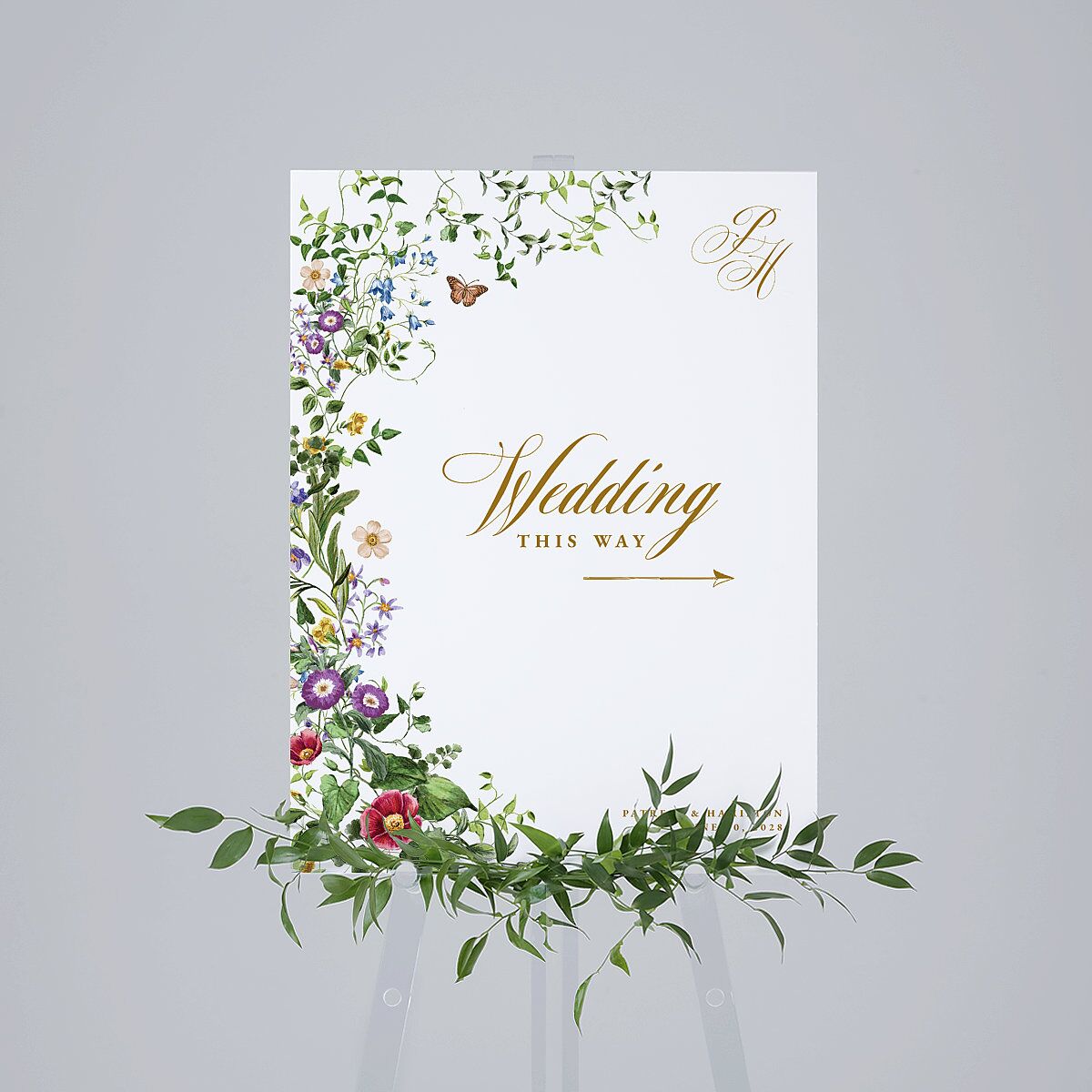 Opulent Garden Standard Direction Sign Medium Scottish Green Standard Indoor Foam Core M Direction