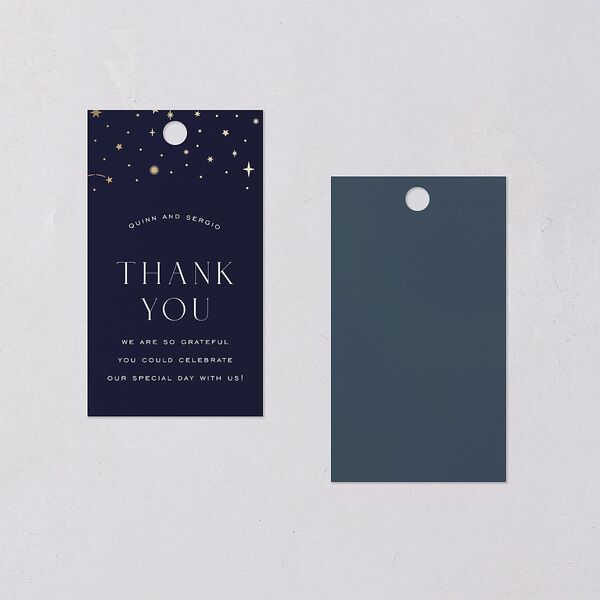 Celestial Arch Favor Gift Tags Gold Navy Signature