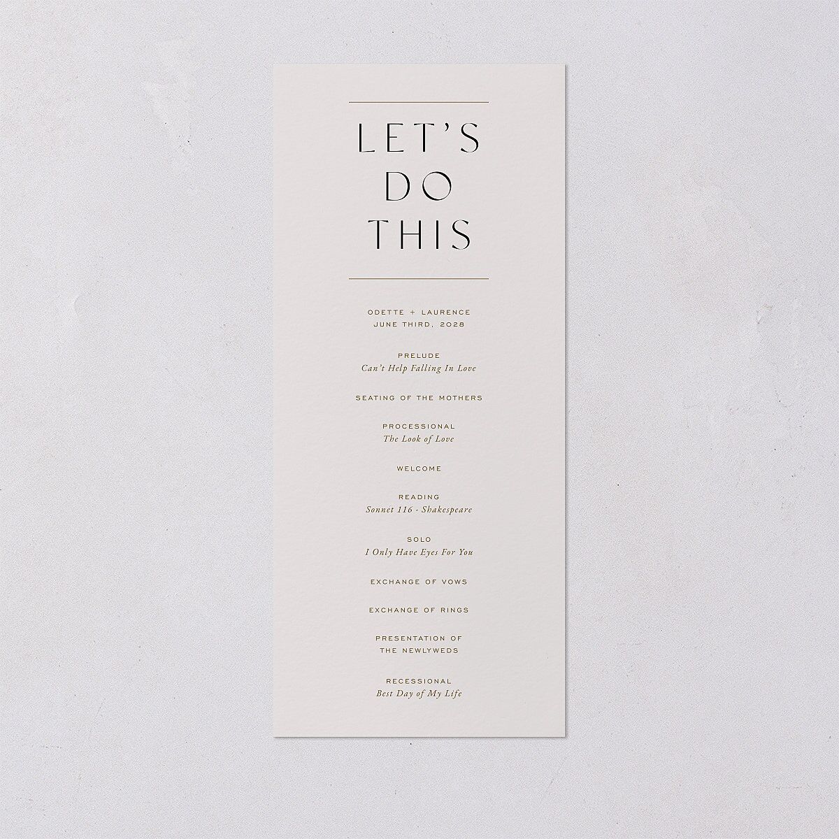 Surround Wedding Programs Mist Signature