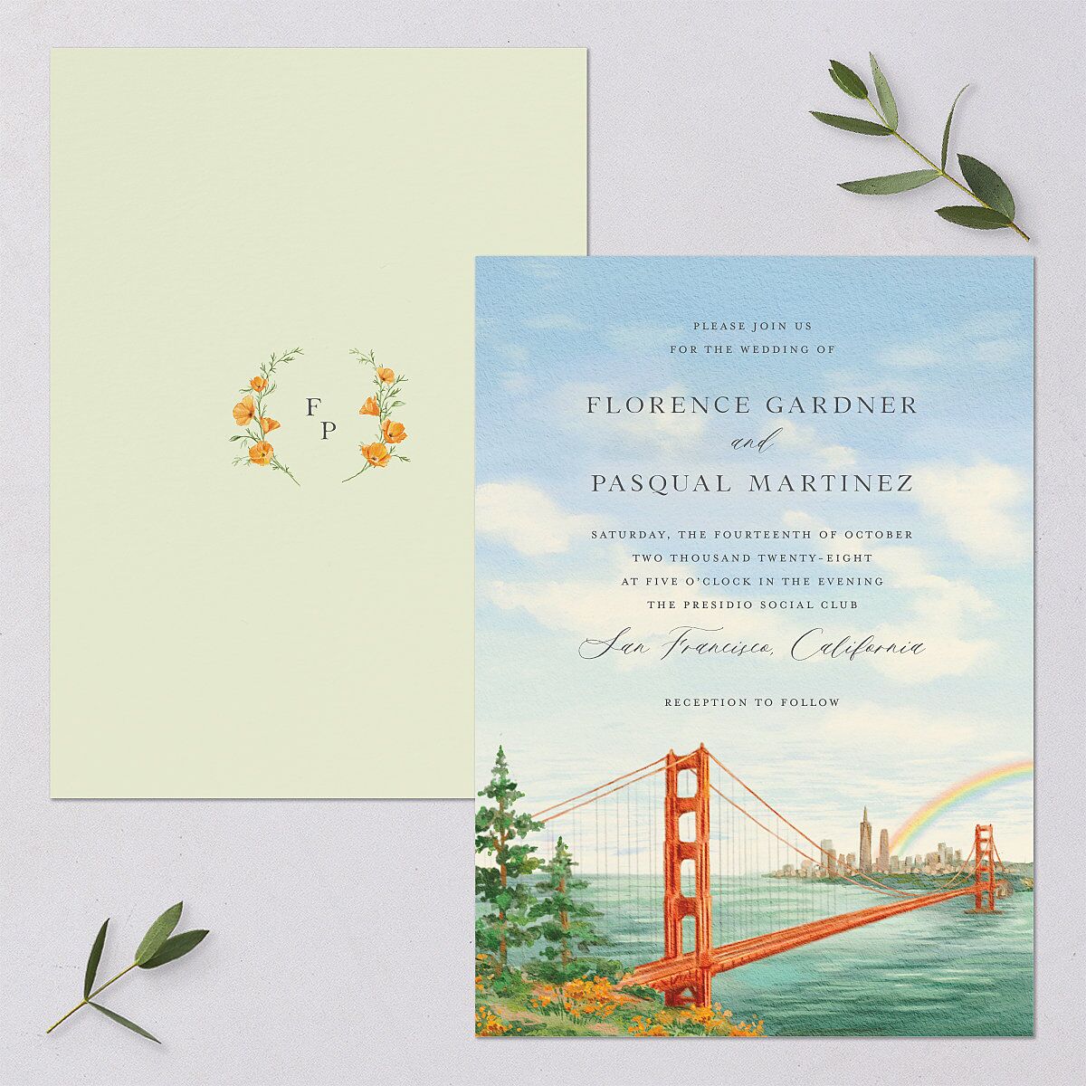 Scenic San Francisco Wedding Invitations — view 1