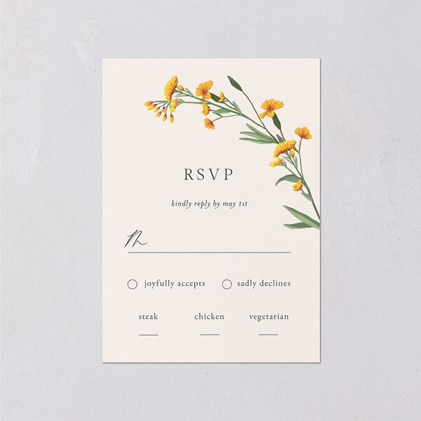 Wild Daisies Wedding Response Cards Buttercup Signature Standard