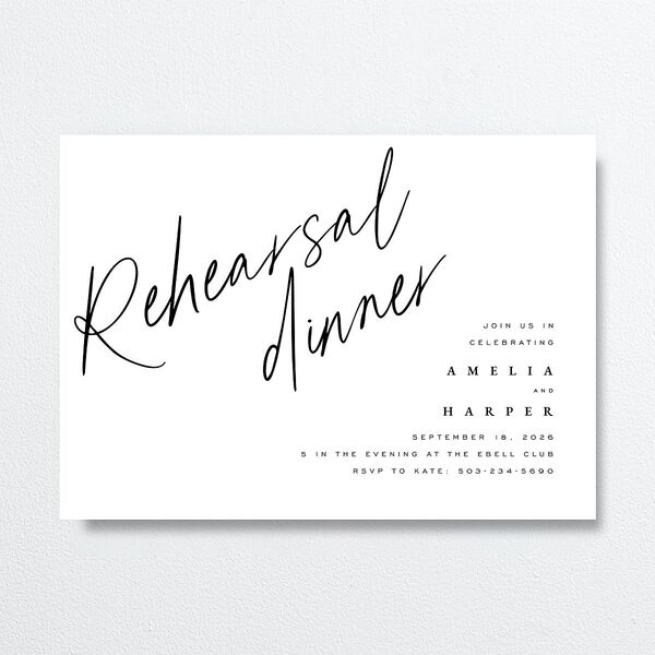 You Are Mine Rehearsal Dinner Invitations Pure White Signature Blank Standard