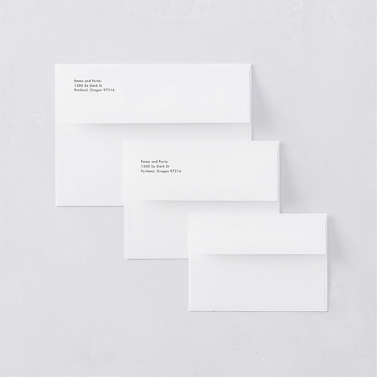 You and Me Save the Date Magnet Envelopes White Fawn Both Recipient and Return Addresses Signature Standard