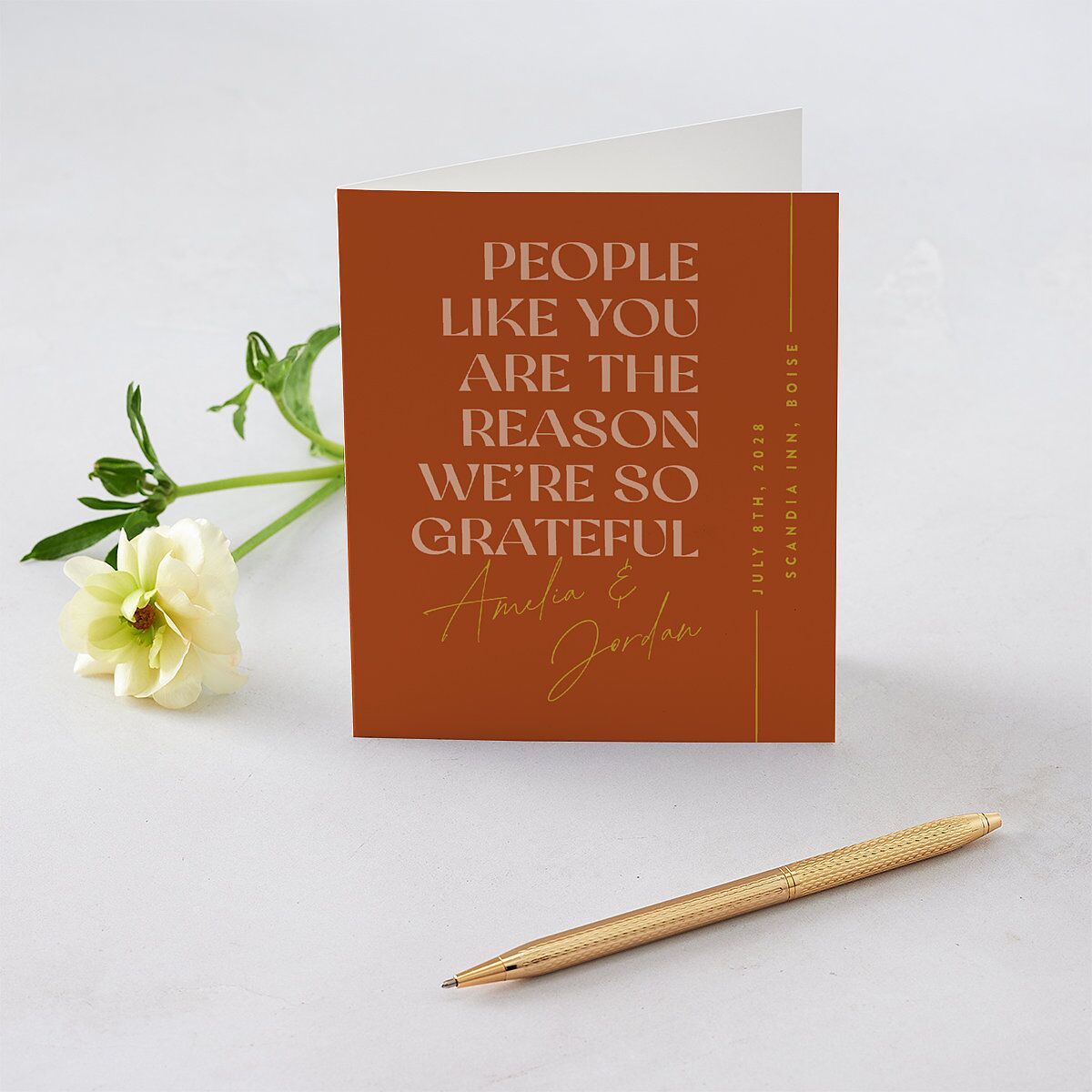 Wedding of the Century Thank You Cards — view 1