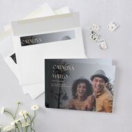 Santa Cruz Save The Date Cards Tangerine Signature smooth Blank No