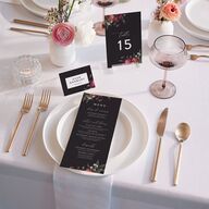 Blooming Botanical Place Cards Midnight Signature