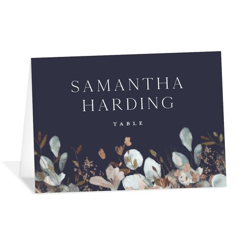 Eucalyptus Edges Place Cards Gold Navy Signature