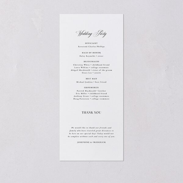 Black Tie Crest Wedding Programs Pure White Signature