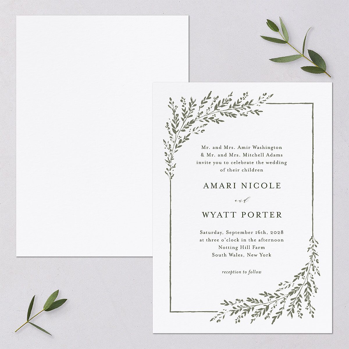 Rustic Branch Frame Wedding Invitations — view 1