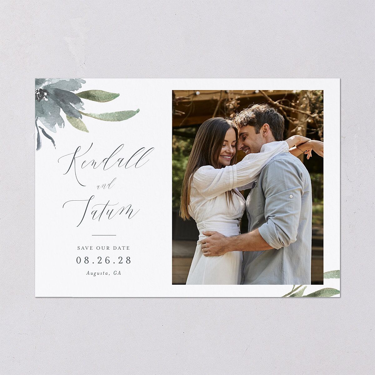 Muted Floral Save The Date Cards — view 2