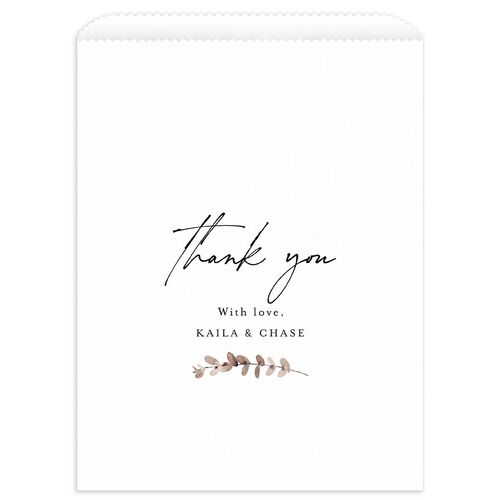 Soft Pampas Botanical Favor Bags White Silver Wax-Lined Food Safe Paper
