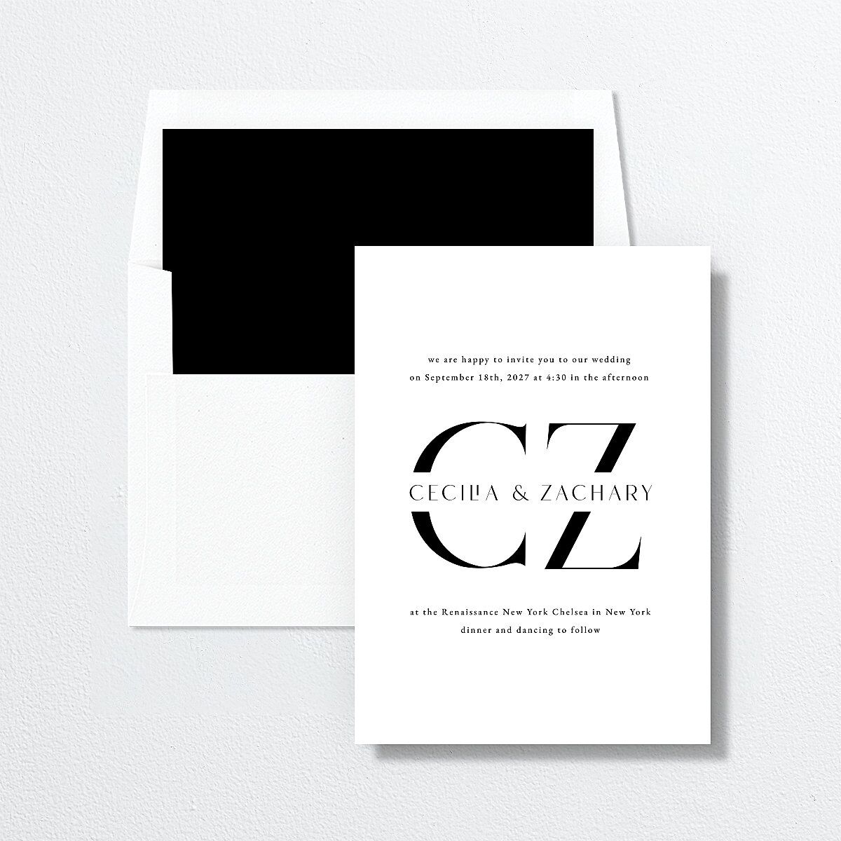 Simple Modern Monogram Envelope Liners — view 1