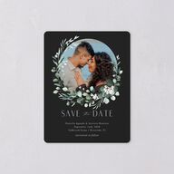 Eucalyptus Hoop Save The Date Magnets Charcoal Magnet Paper