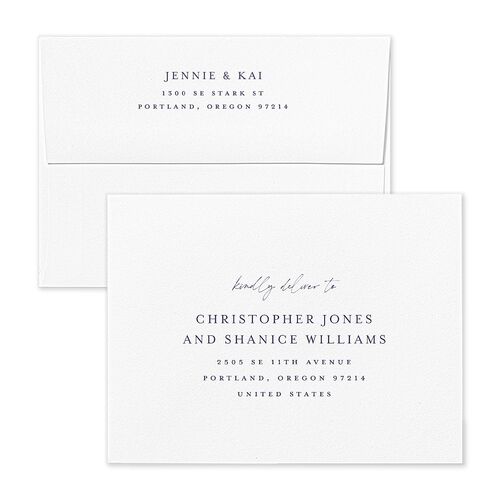 Simple Pampas Save the Date Magnet Envelopes Dusty Blue White Both Recipient and Return Addresses Signature Standard