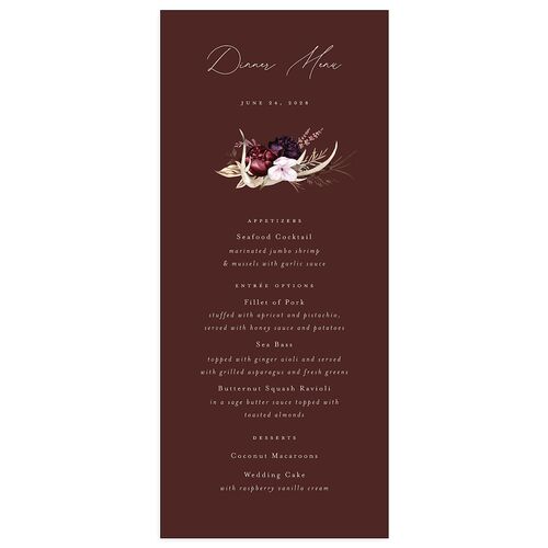 Gothic Antlers Menus Chocolate Signature