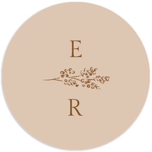 Vintage Botanical Sketch Wedding Stickers Saddle Circle