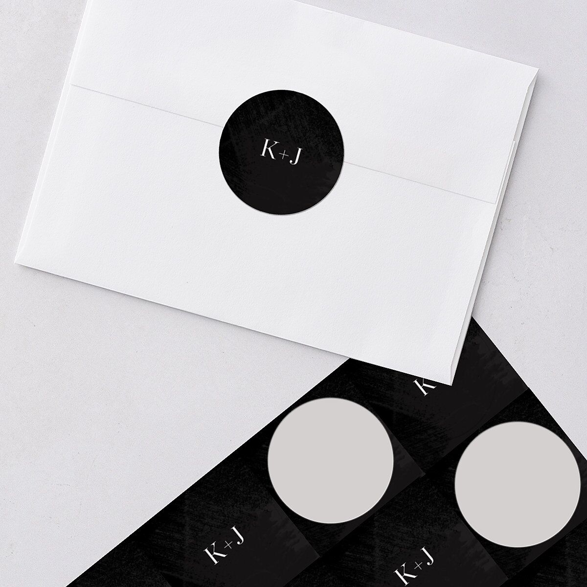 Painted Minimal Wedding Stickers Midnight Circle