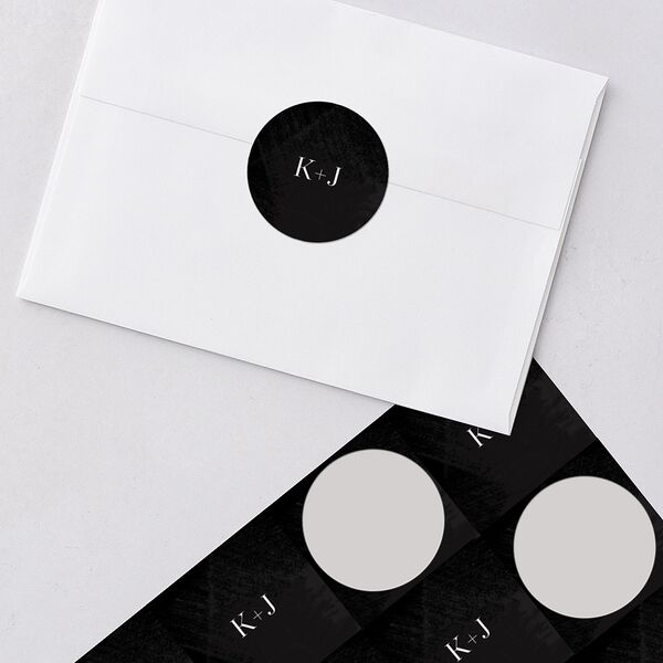 Painted Minimal Wedding Stickers Midnight Circle