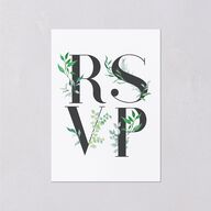 Leafy Ampersand Wedding Response Cards Eucalyptus Signature