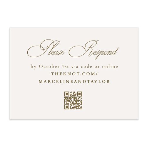 Classic Champagne with Bows QR Code RSVP Cards Gold Signature Standard