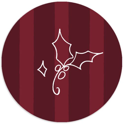Hand Drawn Starry Christmas Photo Holiday Stickers Burgundy Circle