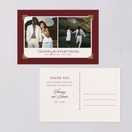 First Christmas Photo Album Thank You Postcards Merlot