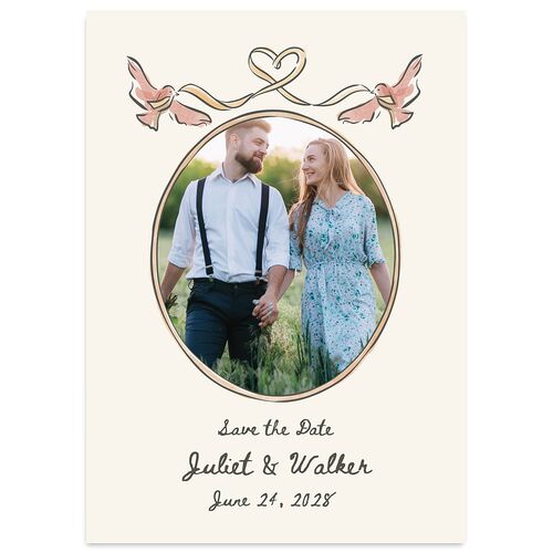 Watercolor Fairytale Trees Save the Date Cards Sea Foam Signature smooth Blank Standard No