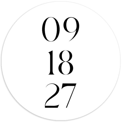Simple Modern Monogram Wedding Stickers Pure White Circle