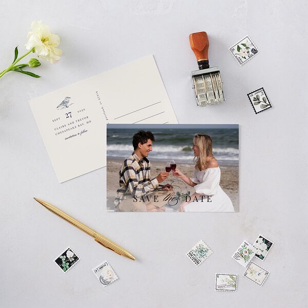 Elegant Lighthouse Save The Date Postcards Maritime