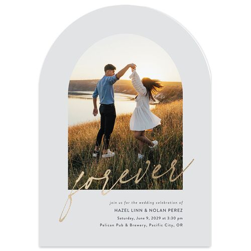 Forever Arch Foil Wedding Invitations Gold Slate Signature Blank No Arch
