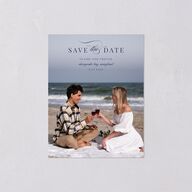 Elegant Lighthouse Save the Date Petite Cards Maritime Signature smooth Blank No Standard
