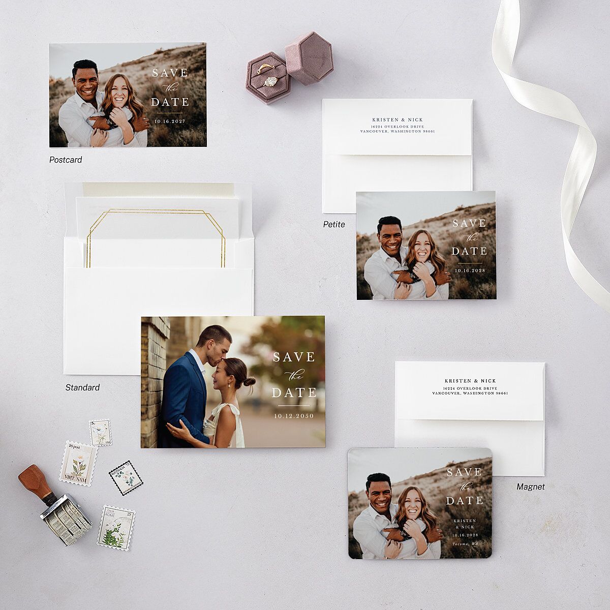 Eucalyptus Frame Save The Date Cards — view 7
