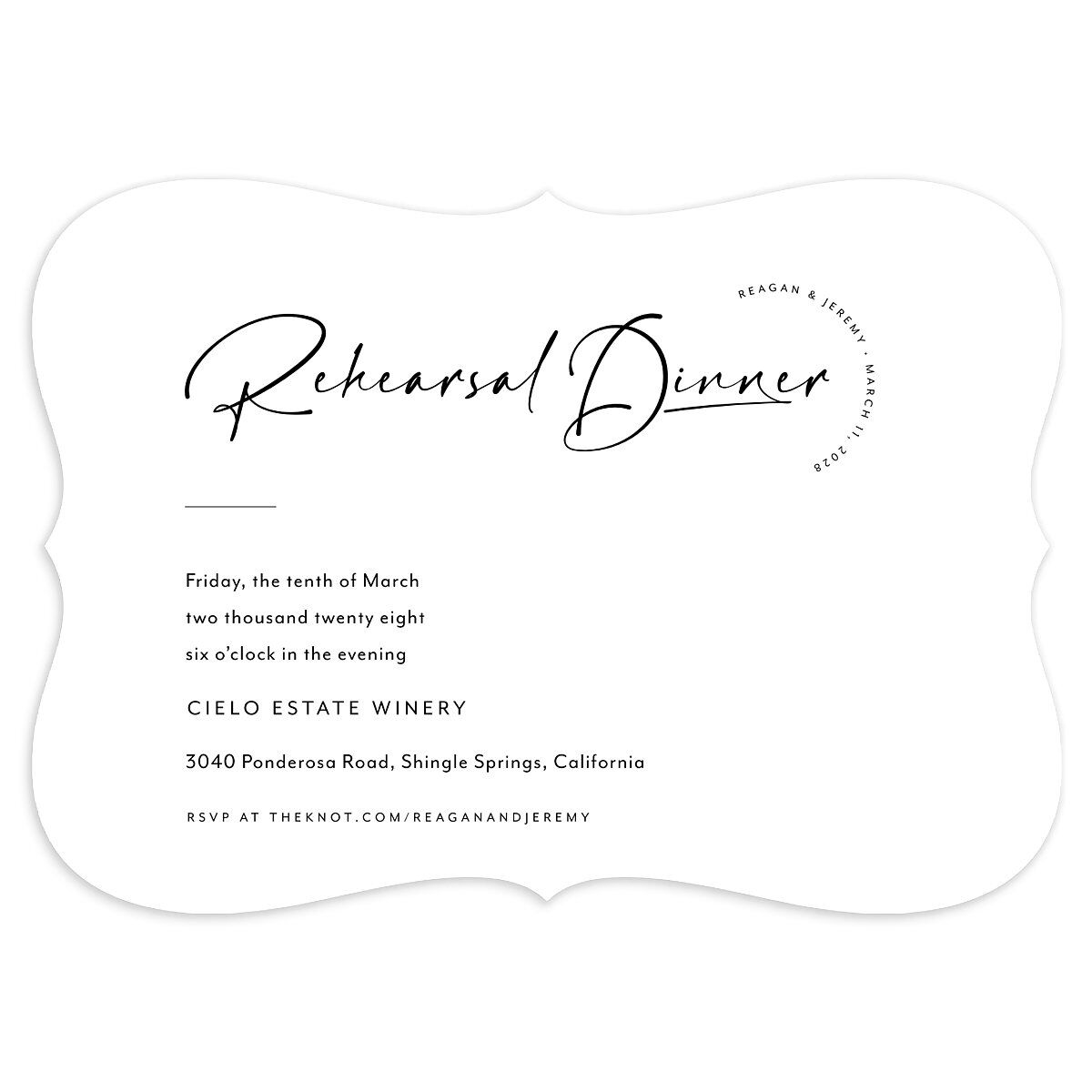 Modern Arc Rehearsal Dinner Invitations