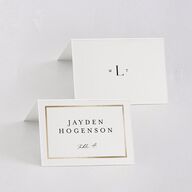 Joyful Union Foil Place Cards Gold Pure White Signature