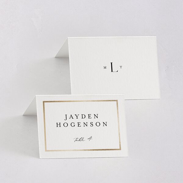 Joyful Union Foil Place Cards Gold Pure White Signature