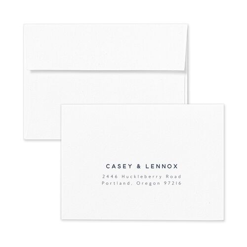 Modern Photograph Wedding Response Card Standard Envelopes White Moody Blue Return Address Signature Standard
