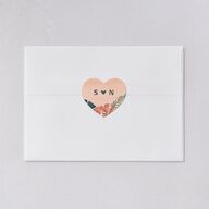 Vintage Hawaiian Island Wedding Stickers Eucalyptus Heart