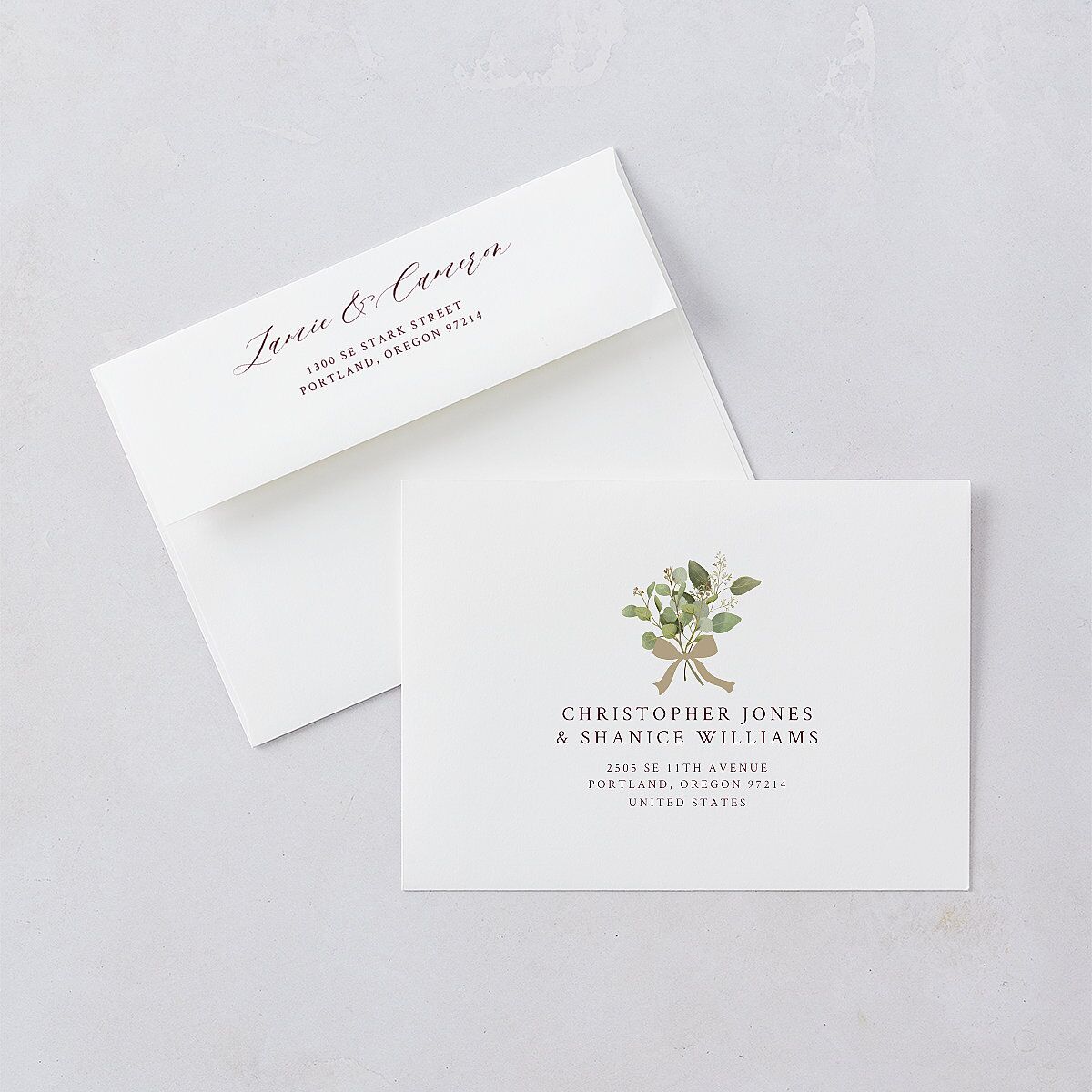 Elegant Eucalyptus Christmas Foil Wedding Invitations Gold Burgundy Signature Blank No Standard