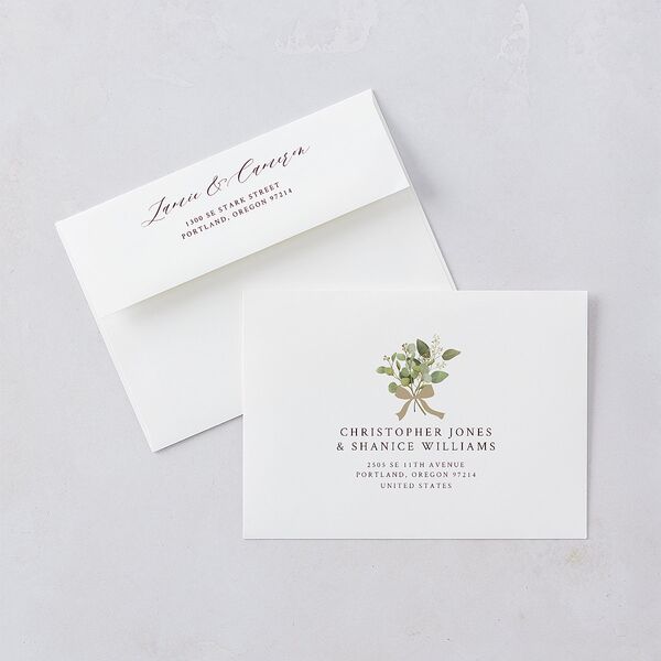 Elegant Eucalyptus Christmas Foil Wedding Invitations Gold Burgundy Signature Blank No Standard